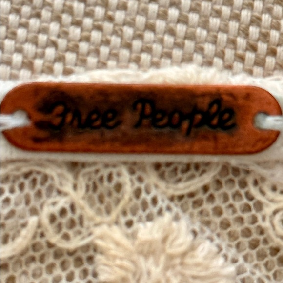 Free People Ivory Lace Mini Dress, sz L - Picture 6 of 7